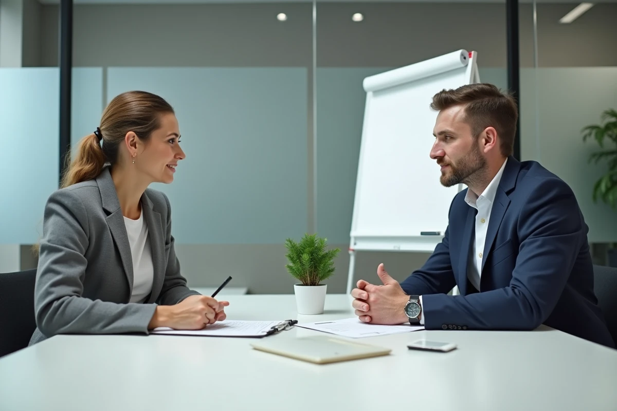 Consultation entre un entrepreneur et un conseiller fiscal sur les obligations du régime micro-entreprise et le CGI