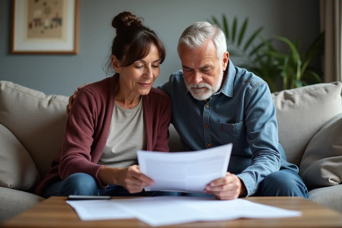 Couple examinant ensemble un contrat d'assurance Matmut pour engager une procédure de résiliation