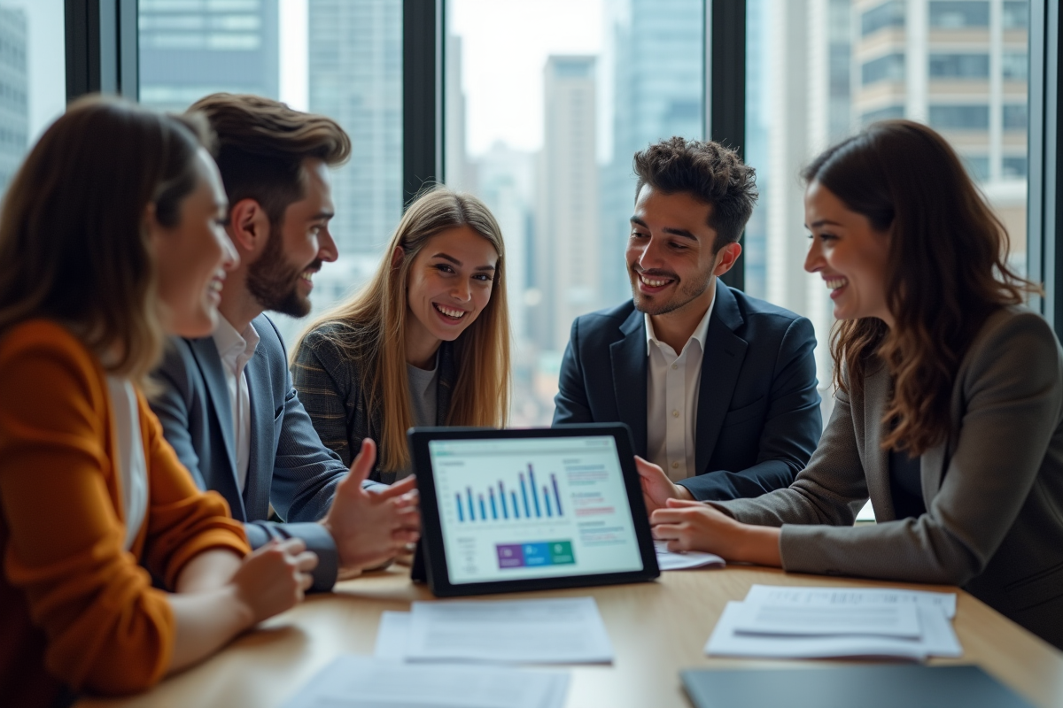 Groupe de jeunes discutant autour d