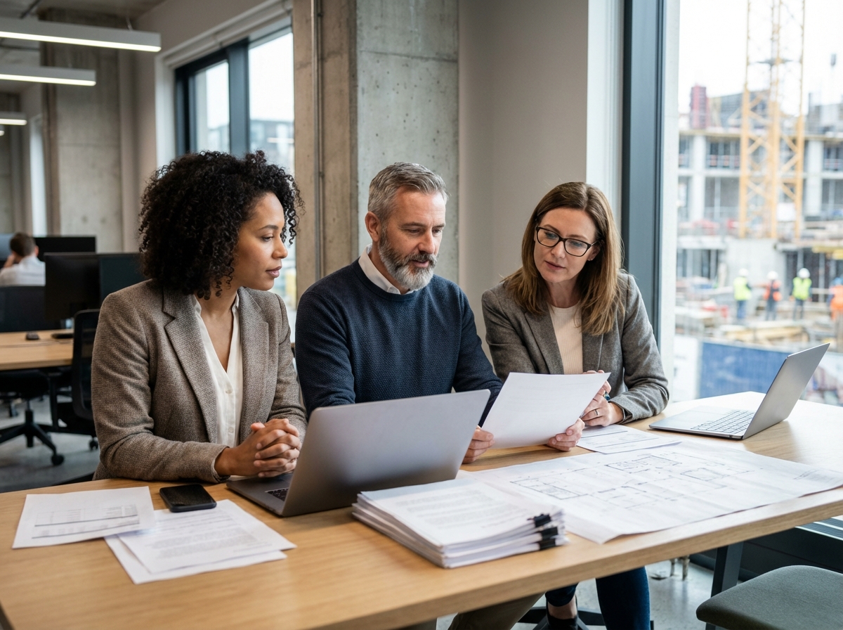 Equipe de professionnels de la paie en réunion collaborative