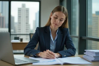 Femme d'affaires confiante dans un bureau moderne