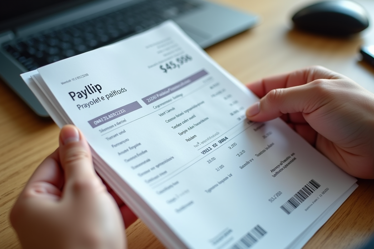 Main tenant une fiche de paie française détaillée