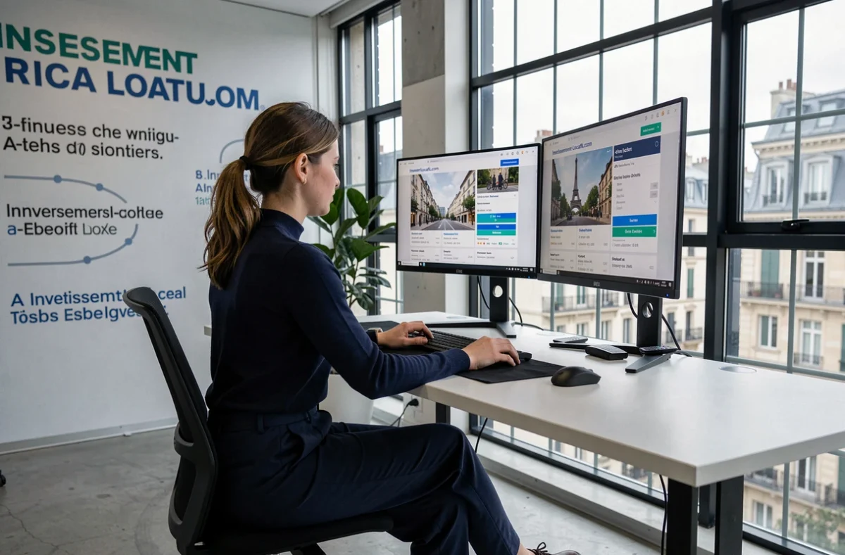 Conseillère Investissement-Locatif.com travaillant sur la plateforme numérique d'investissement immobilier parisien
