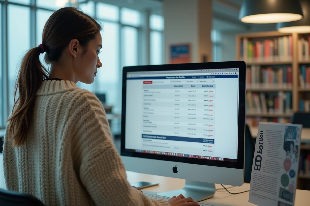 Jeune femme consulte le site des salaires du maire